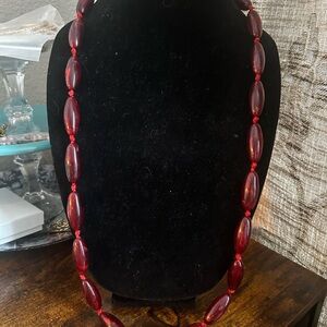 Vintage 1970’s Red Beaded Necklace